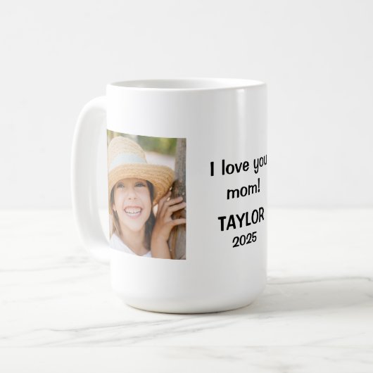 写真カスタム付きママ用マグカップ コーヒーマグカップ (正面左)