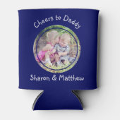 写真カスタム付きメッセージ青い缶スリーブラップ 缶クーラー (正面)