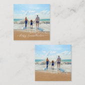 写真カスタム付き夏期休暇カード ノートカード (正面/裏面)