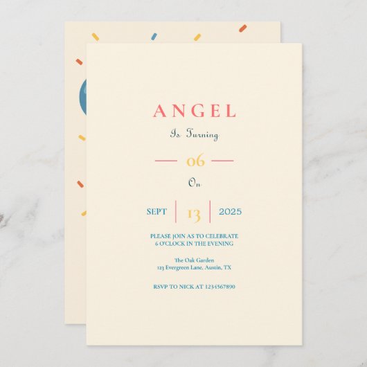 写真カスタム付き子供の誕生日招待状 招待状 (正面/裏面)