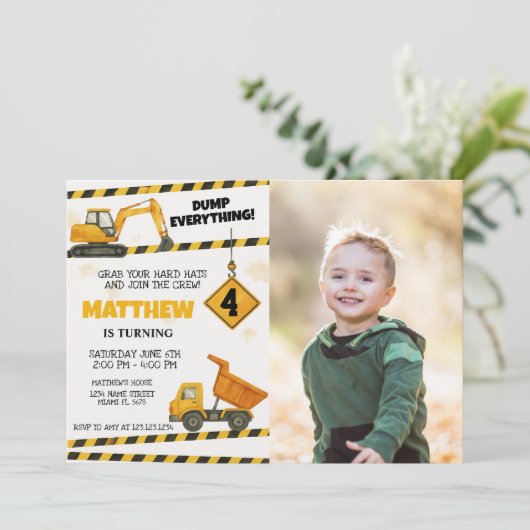 写真カスタム付き建築誕生日招待状 招待状 (スタンド正面)