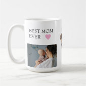 写真カスタム付き最高のの「Mom Ever」マパーソナライズされたグ コーヒーマグカップ (左)