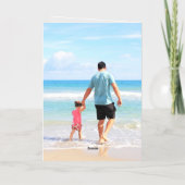 写真カスタム付き父の日札 箔グリーティングカード (裏面)