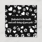 写真カスタム付き獣医ビジネスカード スクエア名刺 (裏面)