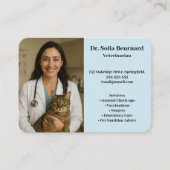 写真カスタム付き獣医ビジネスカード 名刺 (正面)