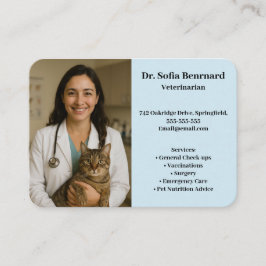 写真カスタム付き獣医ビジネスカード 名刺