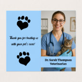 写真カスタム付き獣医ビジネスカード 名刺 (外部フラット)