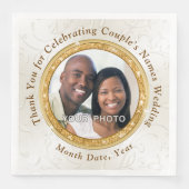 写真カスタム付き結婚のプリントのナプキン, 3サイズ (正面)