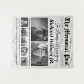 写真カスタム付き記念新聞の背景 タペストリー (正面(横))