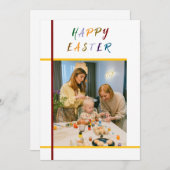 写真カスタム付きJoyful Easter Greeting Card シーズンカード (正面/裏面)