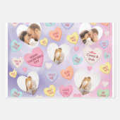 写真カスタム会話キャンディハート ラッピングペーパーシート (正面2)