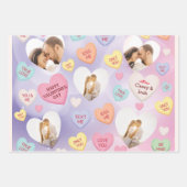 写真カスタム会話キャンディハート ラッピングペーパーシート (正面)