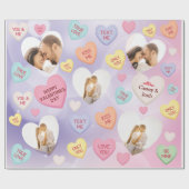 写真カスタム会話キャンディハート ラッピングペーパー (フラット)