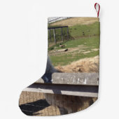 写真カスタム写真ラマ・アルパカ スモールクリスマスストッキング (裏面)