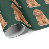 写真カスタム写真ロゴパターン松グリーン ラッピングペーパー (ロールコーナー)
