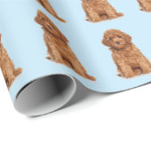 写真カスタム写真ロゴパターン淡い青 ラッピングペーパー (ロールコーナー)