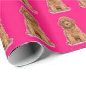 写真カスタム写真ロゴパターン熱ピンク ラッピングペーパー (ロールコーナー)
