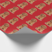 写真カスタム写真ロゴパターン赤いギフト ラッピングペーパー (角)
