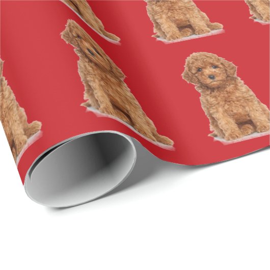 写真カスタム写真ロゴパターン赤いギフト ラッピングペーパー (ロールコーナー)