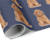 写真カスタム写真ロゴ模様ネイビーブルー ラッピングペーパー (ロールコーナー)