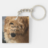 写真カスタム写真名モノグラム連絡情報 キーホルダー (裏面)