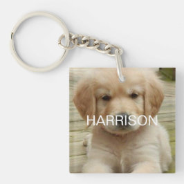 写真カスタム写真名モノグラム連絡情報 キーホルダー