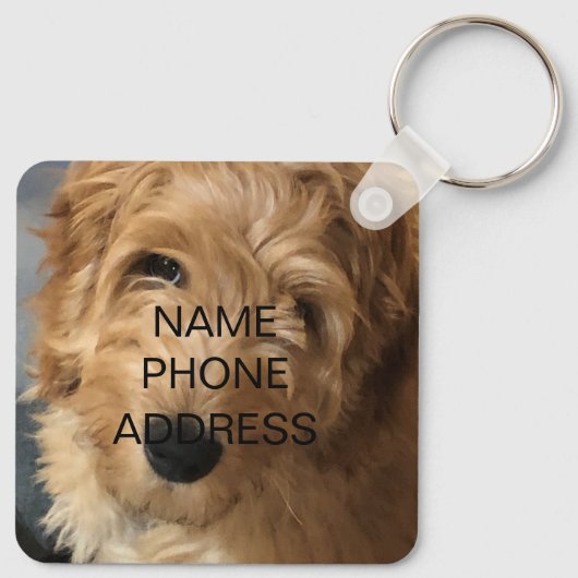 写真カスタム写真名連絡info monogram キーホルダー (裏面)