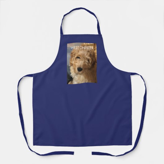 写真カスタム写真文字青パーソナライズされた エプロン (正面)