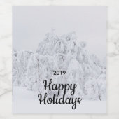 写真カスタム冬のクリスマス ワインラベル (シングルラベル)