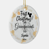 写真カスタム初めてのクリスマスを祖父母として2023 セラミックオーナメント (右)