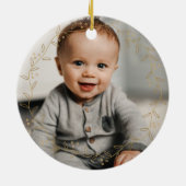 写真カスタム初めてのクリスマスを祖父母として2023 セラミックオーナメント (裏面)