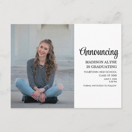 写真カスタム卒業発表 案内ポストカード (正面)