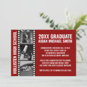 写真カスタム卒業発表[赤] 招待状 (スタンド正面)