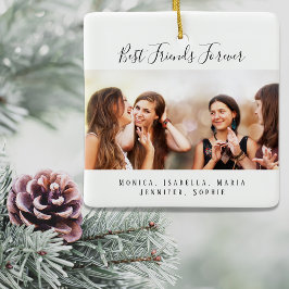 写真カスタム友最高の達は永遠に残す セラミックオーナメント