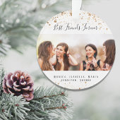 写真カスタム友最高の達は永遠の金ゴールドグリッター オーナメント