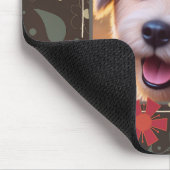 写真カスタム名おもしろい茶色の赤フローラ マウスパッド (コーナー)