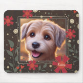 写真カスタム名おもしろい茶色の赤フローラ マウスパッド (正面)