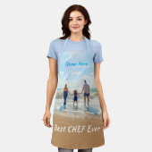 写真カスタム名エプロン文字- 最高の Chef Ever エプロン (着用した状態)