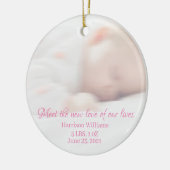写真カスタム名ベビー誕生発表祝日 セラミックオーナメント (左)