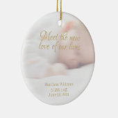 写真カスタム名ベビー誕生発表陶磁器 セラミックオーナメント (右)