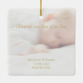 写真カスタム名ベビー誕生発表 セラミックオーナメント (裏面)