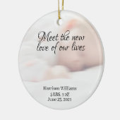 写真カスタム名ベビー誕生発表 セラミックオーナメント (左)