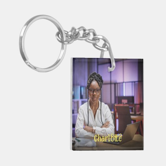 写真カスタム名メッセージの個人用設定 キーホルダー (正面左)