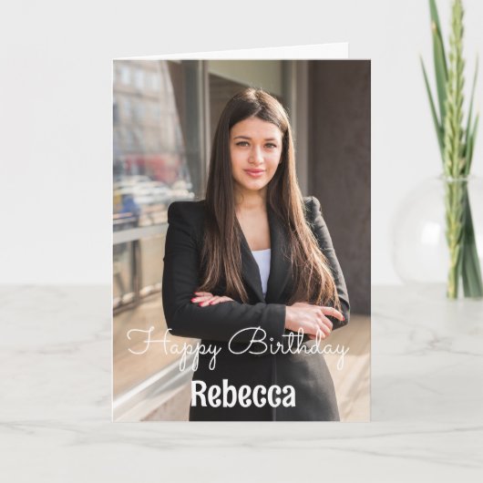 写真カスタム名付き誕生日 カード (正面)