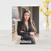 写真カスタム名付き誕生日 カード (黄色い花)