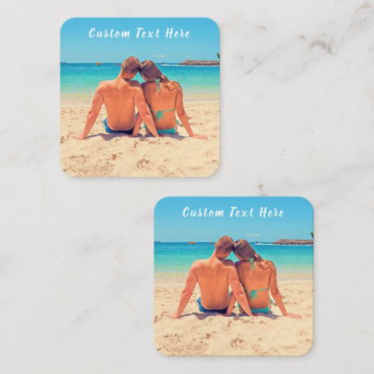 写真カスタム名刺のパーソナライズされた スクエア名刺 (正面/裏面)