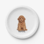 写真カスタム名文字誕生日パーティー ペーパープレート (正面)