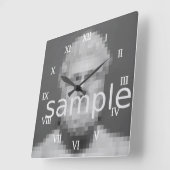 写真カスタム壁時計 |ここに画像を追加します スクエア壁時計 (傾斜)