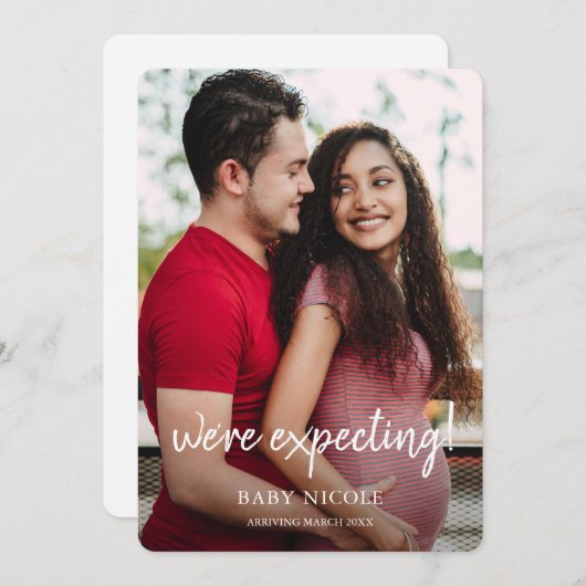 写真カスタム妊娠 案内状 (正面/裏面)