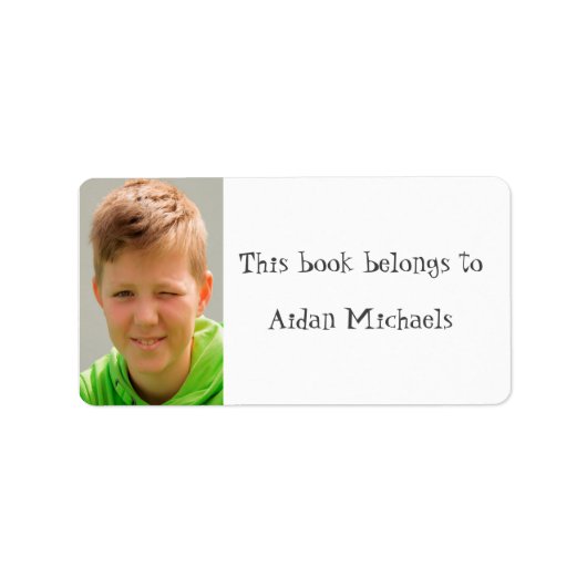 写真カスタム学校の蔵書票名 ラベル (正面)